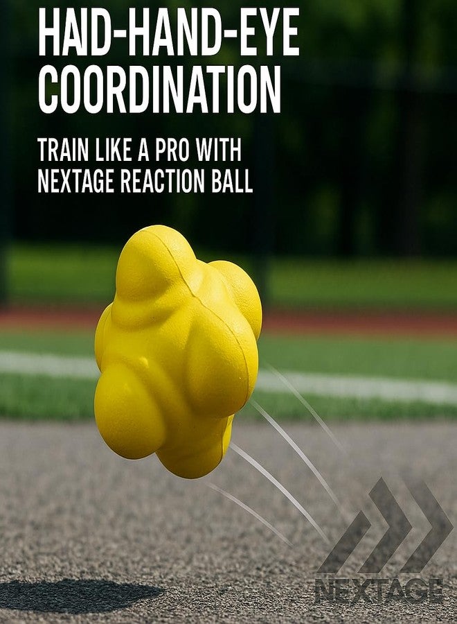 Nextage Cricket Training Combo: Rubber Ball And Reaction Ball Set - Enhance Your Cricket Skills,Black&Yellow - Image 4