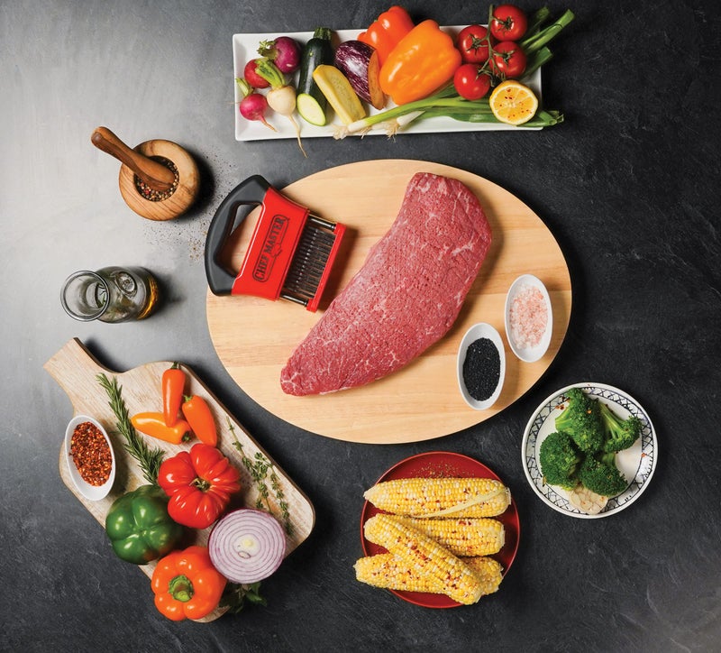Chef-Master أداة تليين اللحم من شيف ماستر، أداة تليين حادة من الفولاذ المقاوم للصدأ لتليين اللحم البقري والدجاج والديك الرومي ولحم الخنزير والأسماك، مجموعة أدوات الطهي الاحترافية لتليين اللحم - Image 2