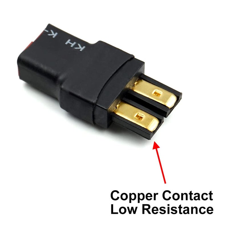 ايليشاوك 4 قطع من عمداء الذكور والإناث T Plug to Connector محول متوافق مع المحول اللاسلكي TRX لقطع شاحن البطارية RC - Image 3