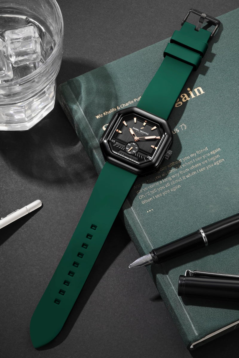 Daniel Hechter Paris Pleyel Collection Fashion Watch for Men – Modern Octagon Dial with Sub-Dial Quartz Movement and Comfortable Silicon Strap - DHM1021 - Image 4