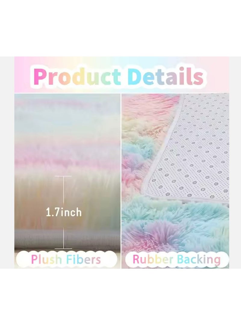 Large Area Rug Tie Dye Plush Shaggy Super Soft Fluffy Throw non-slip Carpet for Bedroom Living space - Image 2