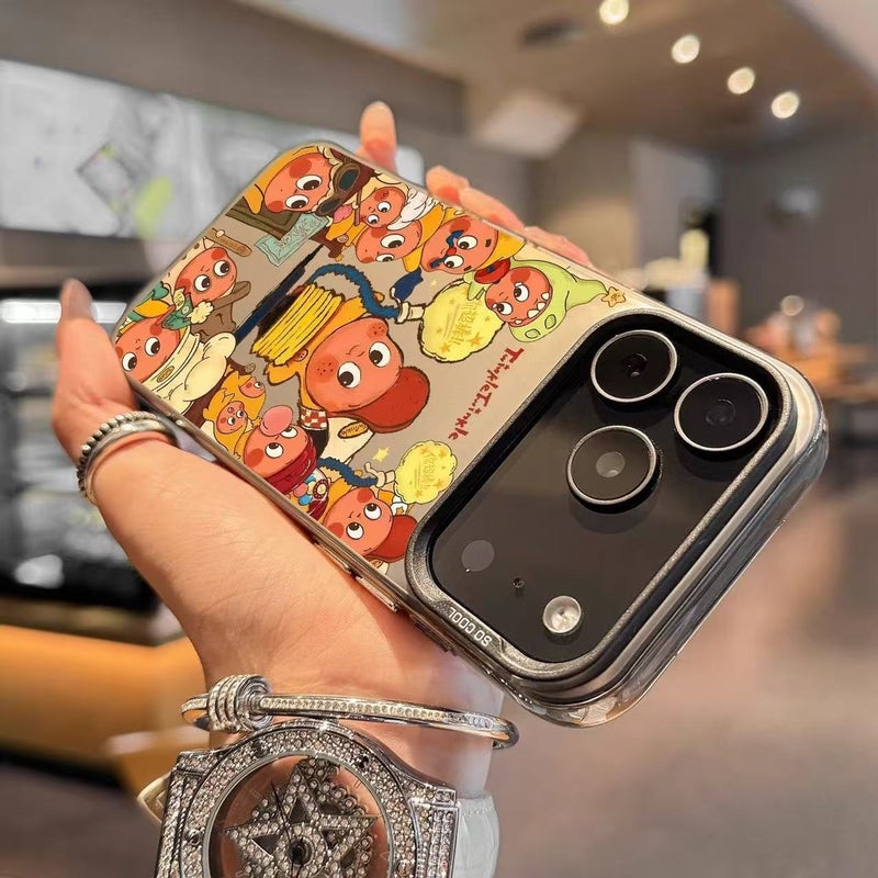 Apple iPhone 17 Pro phone case with star-patterned black cartoon design for drop protection - Image 2