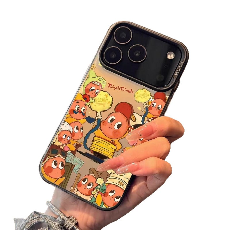 Apple iPhone 17 Pro phone case with star-patterned black cartoon design for drop protection - Image 3