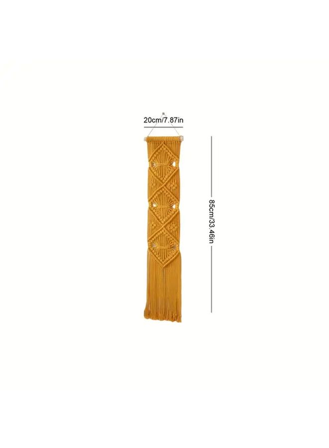 Hand Knotted Macrame Wall Hanging Geometric Pattern A3 Size Acrylic Wall Art For Living Room Decor - Image 5