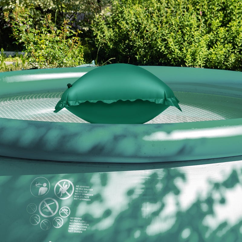 CACSPS Above Ground Pool Pillow - 4x4 Ft Air Pillow for Winterizing, 0.5mm PVC Material, 2X 16.5Ft Green Rope - Image 4
