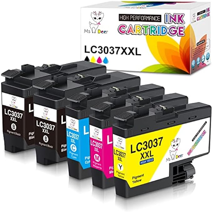 LC3037 INK CARTRIDGES COMPATIBLE REPLACEMENT FOR BROTHER LC3037 LC3037XXL LC3039, HIGH YIELD USE WITH MFC-J6945DW MFC-J5845DW XL MFC-J5945DW MFC-J6545DW XL (2 BK/C/M/Y) 5PK - Image 2