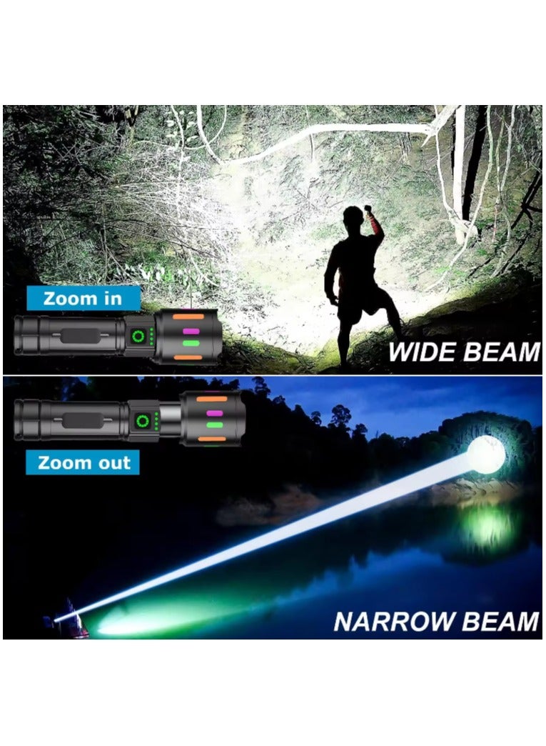 360 3000M Rechargeable white laser fluorescent strips zoomable power display LED torch light lantern Flashlights Suitable for Camping/outdoor Travel - Image 3