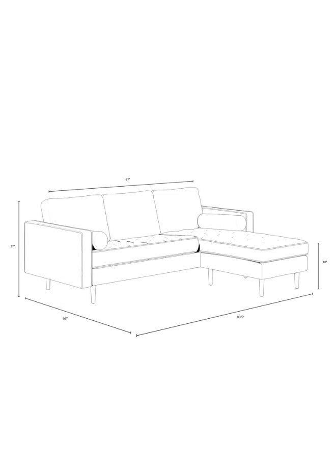 ALWASIT HOME Luxurious Geo Velvet Sectional – L-Shape - Image 5