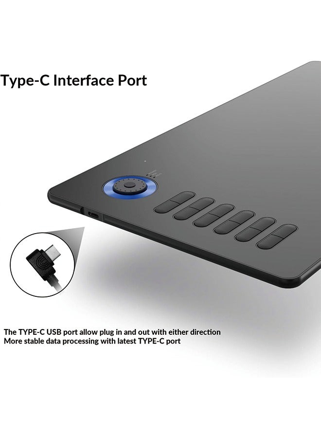 Veikk Digital Drawing Tablet VEIKK A15Pro Graphics Pen Tablet 10 x 6 Inch Graphics Tablet with 12 Shortcut Keys and 1 Quick Dial,Supports Tilt Function,for MAC/Win/Linux/Android OS (Blue) - Image 3