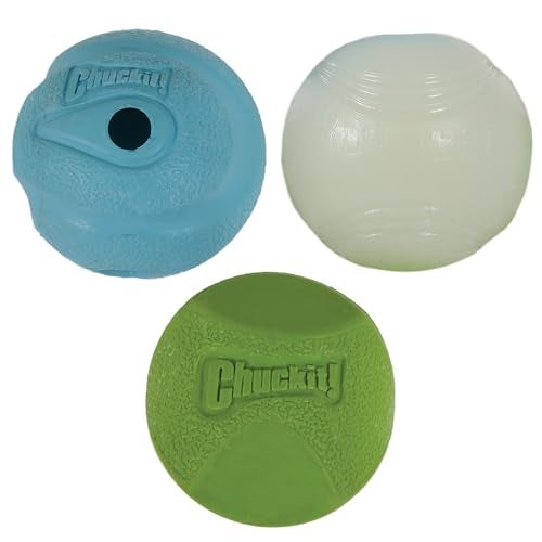 Chuckit Fetch Pack Dog Balls Interactive Dog Toys HighBounce Fetch Ball Floating Ultra and Rugged Balls Durable Size Small 2inch Diameter Set of 3 - Image 1