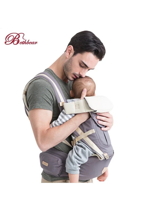 REXA Bethbear 3 in 1 Baby Carrier Hipseat Backpack for Newborn 0-36 Months - Lavender - Image 2