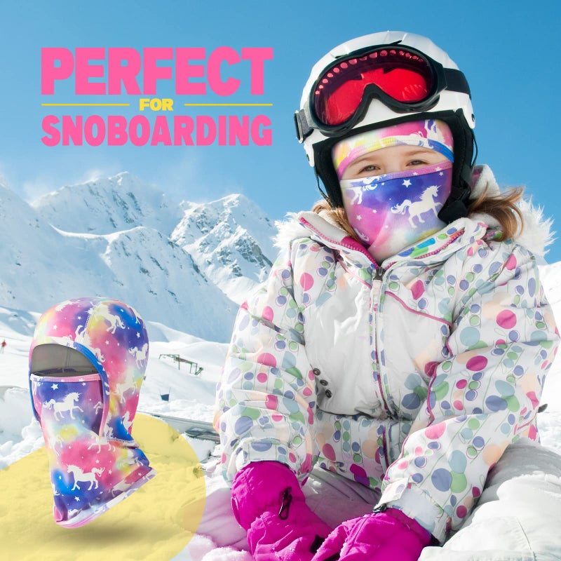 WAWSAM Unicorn Kids Balaclava Windproof Ski Face Warmer Neck Warmer 3-10 Years Multicolor Unisex All-Season Face Mask - Image 2