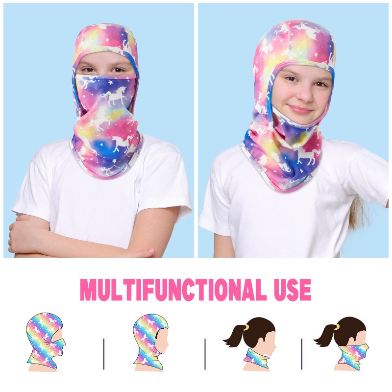 WAWSAM Unicorn Kids Balaclava Windproof Ski Face Warmer Neck Warmer 3-10 Years Multicolor Unisex All-Season Face Mask - Image 5