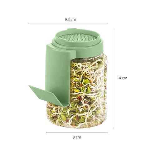 Nayasa Sprout Maker 790 ML- Set of 2 | BPA-Free Plastic Jar Container for Sprouting All Seeds & Beans | Airflow Mesh Lid, Easy Drainage, Odor Resistant & Durable | Beige - Image 5