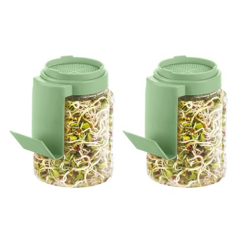 Nayasa Sprout Maker 790 ML- Set of 2 | BPA-Free Plastic Jar Container for Sprouting All Seeds & Beans | Airflow Mesh Lid, Easy Drainage, Odor Resistant & Durable | Beige - Image 2