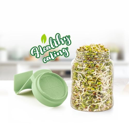 Nayasa Sprout Maker 790 ML- Set of 2 | BPA-Free Plastic Jar Container for Sprouting All Seeds & Beans | Airflow Mesh Lid, Easy Drainage, Odor Resistant & Durable | Beige - Image 4