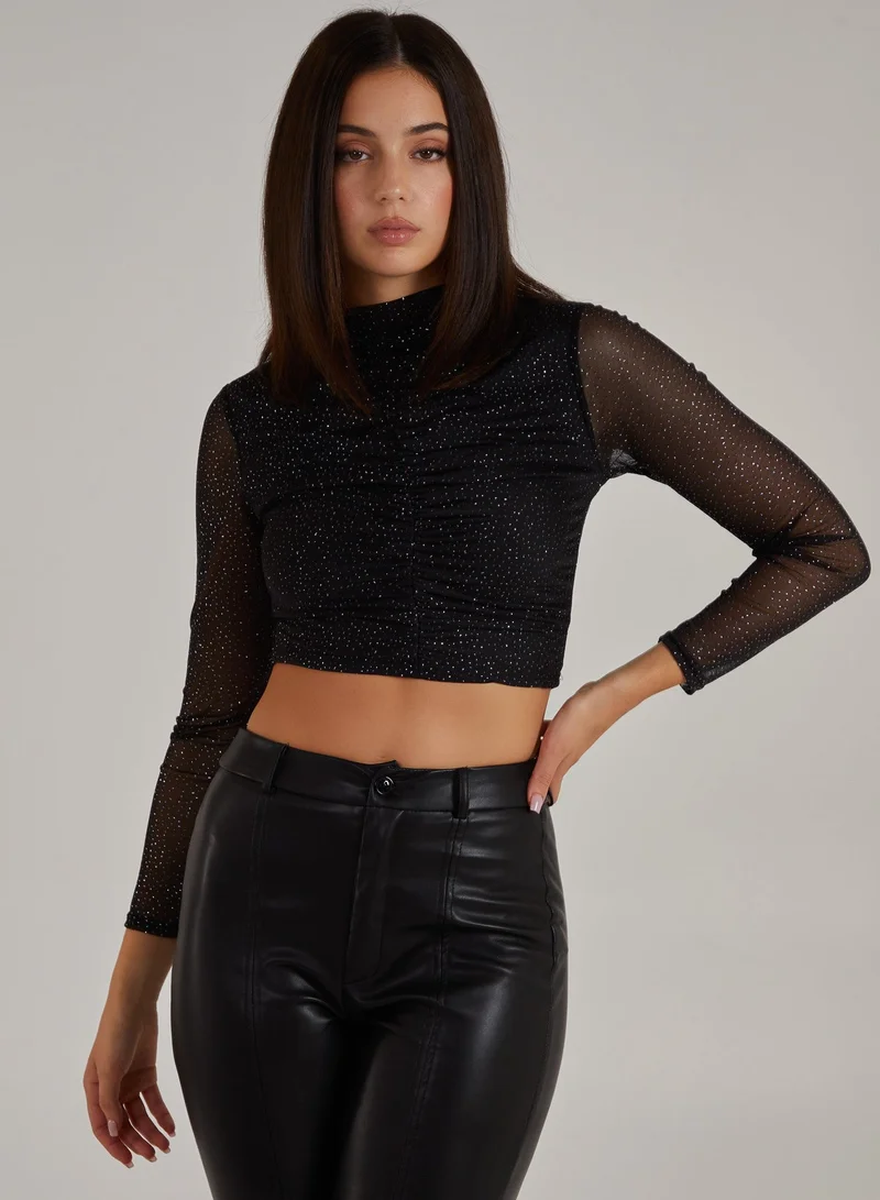 Pink Vanilla  Sparkle Long Sleeve Top for Women | Best Price UAE