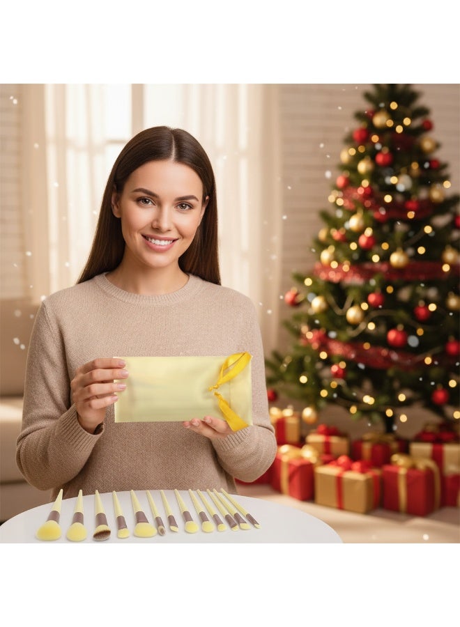 عام مجموعة فرشاة كونتور متطورة 13 قطعة، مجموعة فرشاة مكياج احترافية للبودرة السائبة، مقابض ناعمة، أدوات للنساء، لعيد الحب وعيد الأم وعيد الميلاد - Image 4