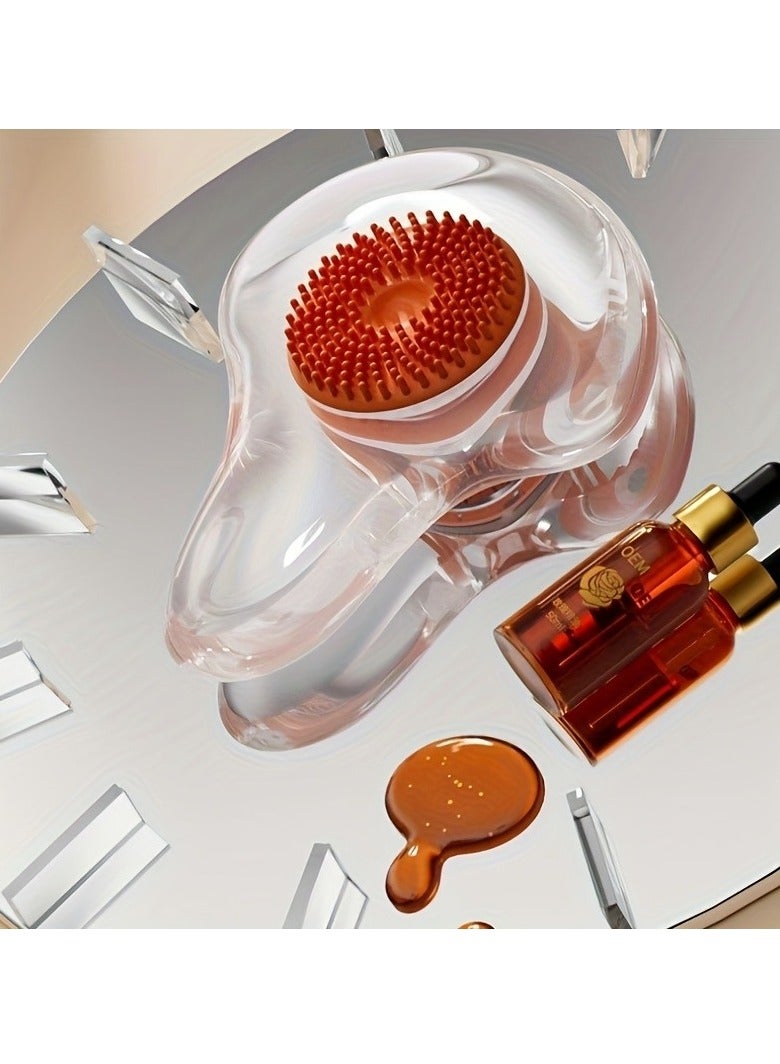 إسكدنيا قطعة واحدة من فرشاة تنظيف الوجه كريستال غوا شا الطبيعية 2 في 1، أداة تدليك غوا شا لبشرة الجسم والوجه، لوح كشط كريستالي لعلاج الوخز بالإبر في المنتجعات الصحية، علاج نقطة الزناد - Image 4