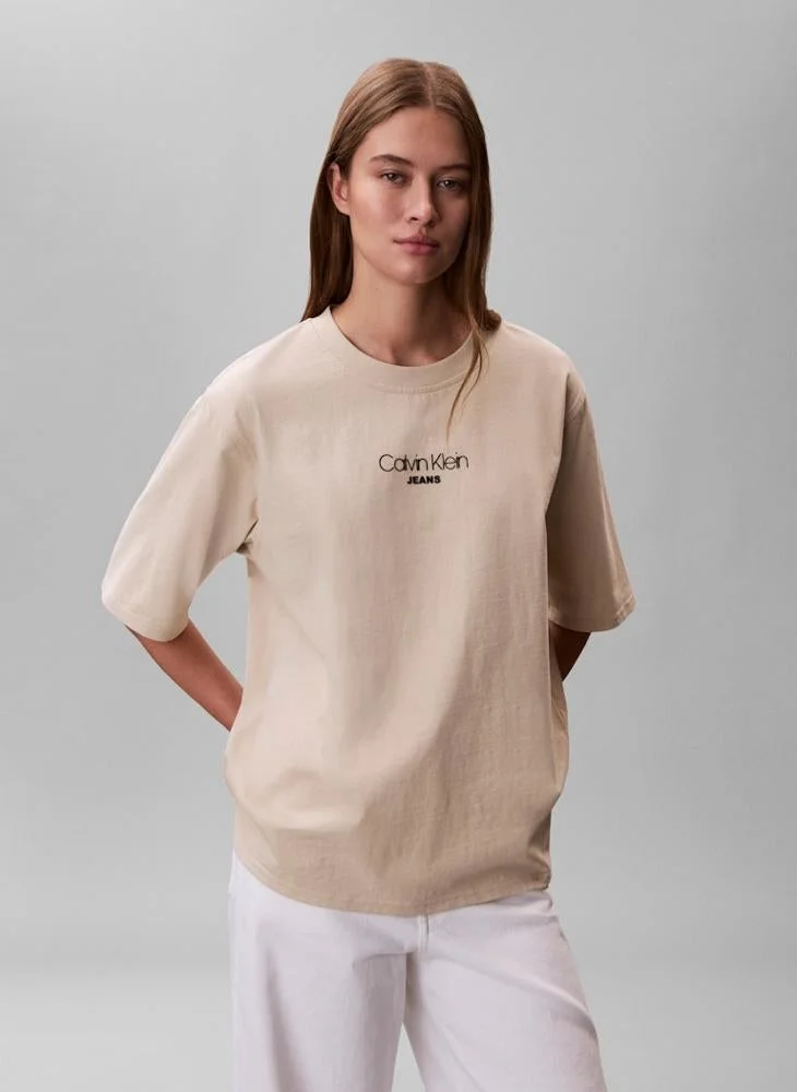 Calvin Klein Jeans  Casual Graphic Oversized T-Shirt for Women | Best Price UAE