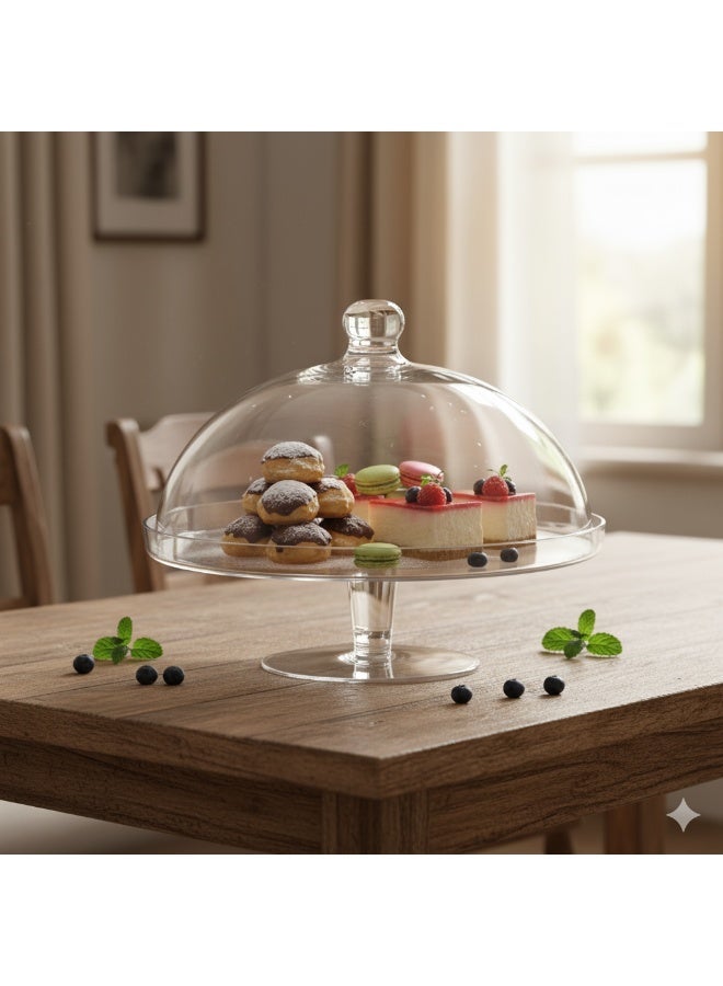 Plastic Cake Saver with Base, with Transparent Cover 33X33X15 CM - Image 3
