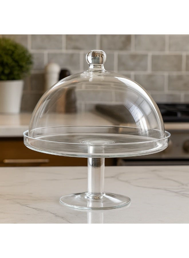 Plastic Cake Saver with Base, with Transparent Cover 33X33X15 CM - Image 1