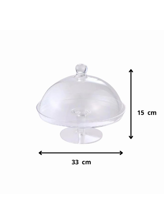Plastic Cake Saver with Base, with Transparent Cover 33X33X15 CM - Image 4