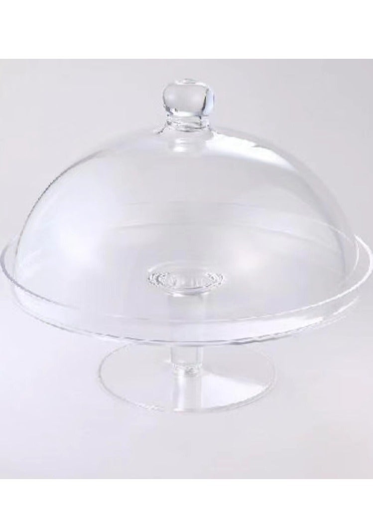 Plastic Cake Saver with Base, with Transparent Cover 33X33X15 CM 