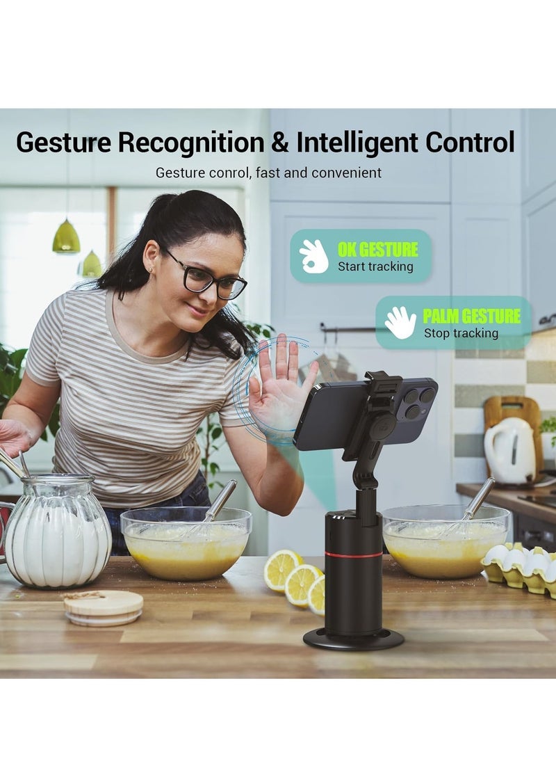 Gravity Auto Face Tracking Tripod 360¬∞ Rotating Auto Tracking Phone Holder | Gesture Control & Remote | No App Needed | Smart Camera Stand for Vlog, TikTok, Live Streaming, YouTube Video Recording | Universal Phone Compatibility, Adjustable Height - Image 4