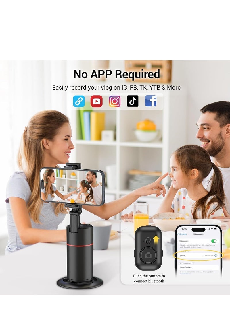 Gravity Auto Face Tracking Tripod 360¬∞ Rotating Auto Tracking Phone Holder | Gesture Control & Remote | No App Needed | Smart Camera Stand for Vlog, TikTok, Live Streaming, YouTube Video Recording | Universal Phone Compatibility, Adjustable Height - Image 3