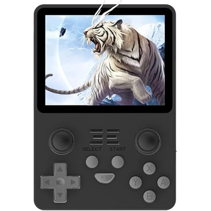 RGB20S RETRO HANDHELD ARCADE GAME CONSOLE, 3.5 INCH MINI RETRO ARCADE VIDEO GAME CONSOLE, IPS SCREEN WITH 128G CARD & 25000 GAMES, FOR FOR KIDS ADULTS GAME LOVERS, OPEN SOURCE GAME PLAYER, BLACK - Image 2