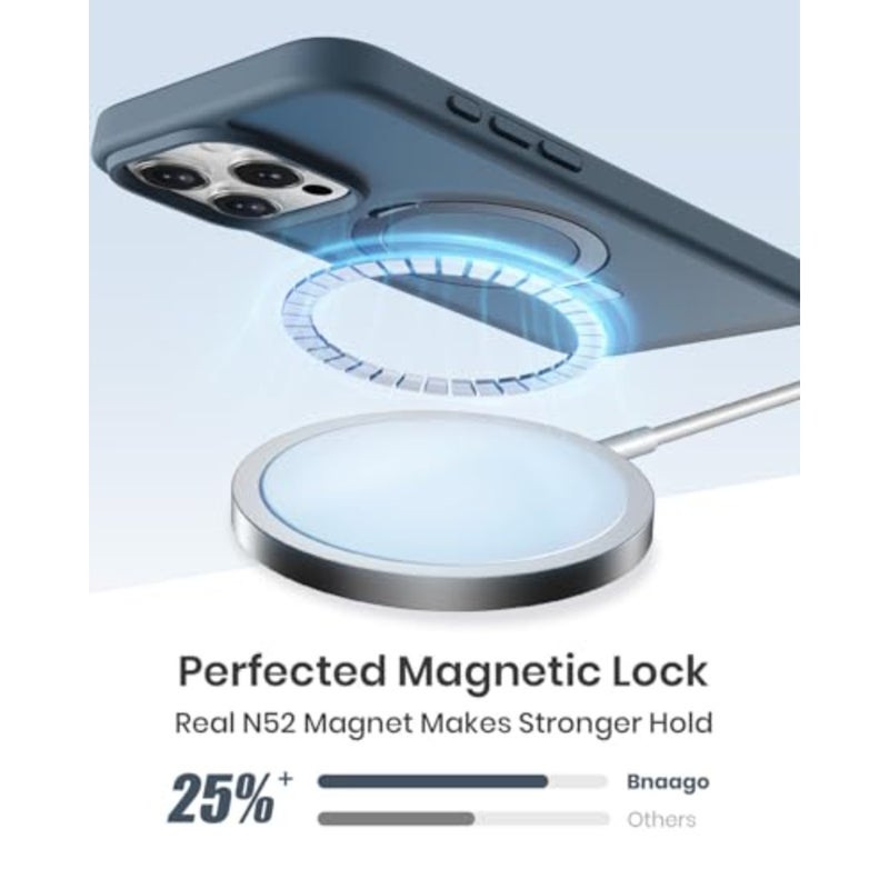 Magnetic Kickstand Case, Built-in Magnet Stand, Compatible with Mag-Safe, Slim Shockproof Translucent Matte Phone Cover, Protective Bumper, TPU Frame - Image 3