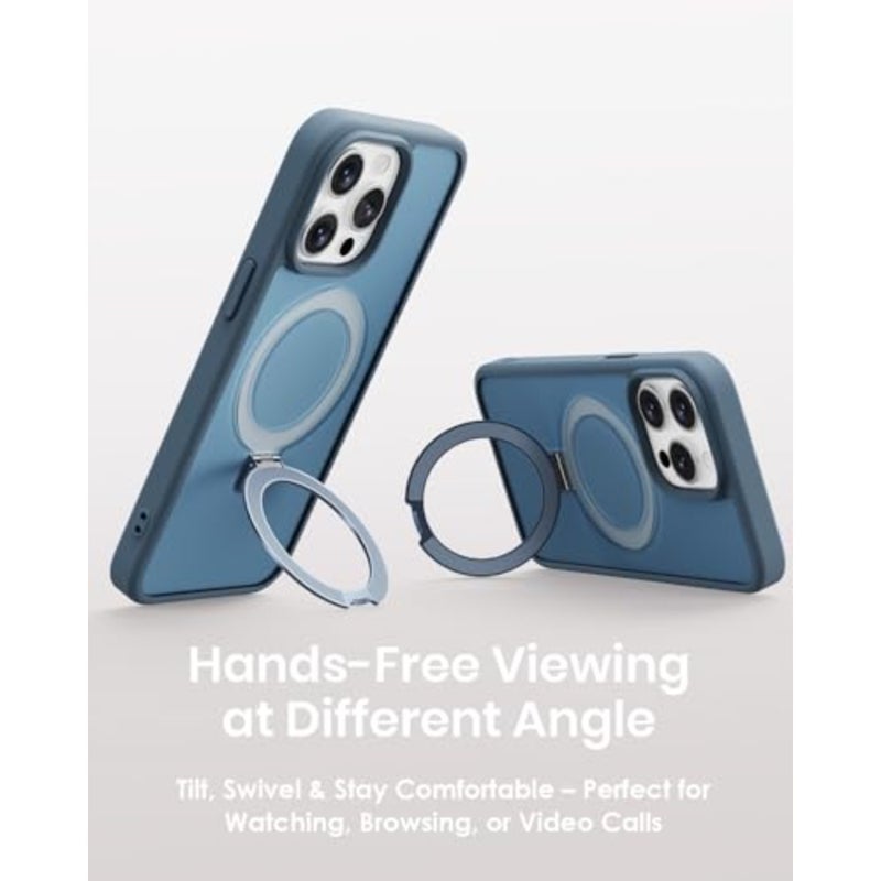 Magnetic Kickstand Case, Built-in Magnet Stand, Compatible with Mag-Safe, Slim Shockproof Translucent Matte Phone Cover, Protective Bumper, TPU Frame - Image 2