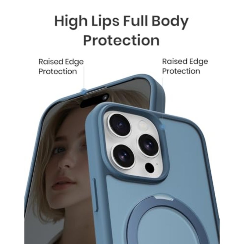 Magnetic Kickstand Case, Built-in Magnet Stand, Compatible with Mag-Safe, Slim Shockproof Translucent Matte Phone Cover, Protective Bumper, TPU Frame - Image 5