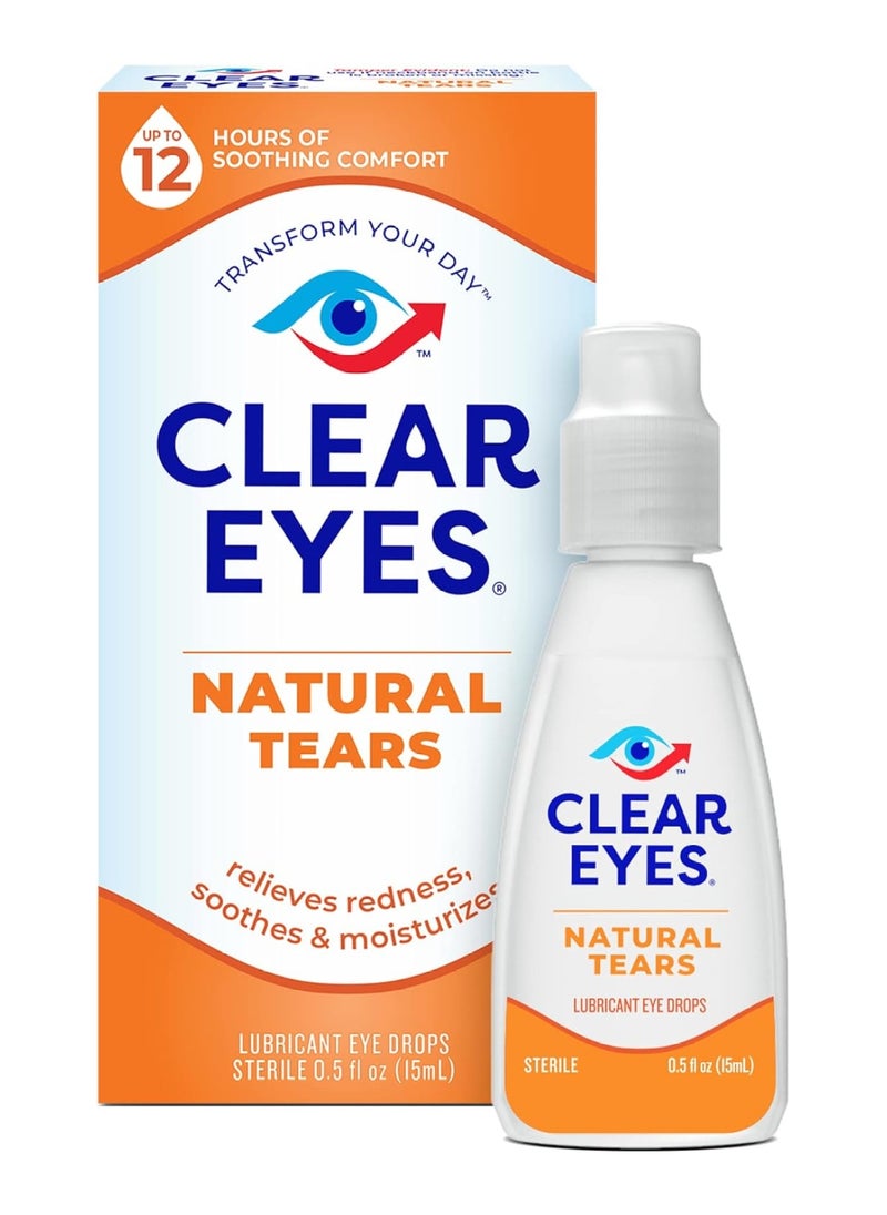 Clear Eyes Natural Tears Lubricant Eye Drops Fl Pack Of 0.5 Ounce - Pack Of 3  - Image 5