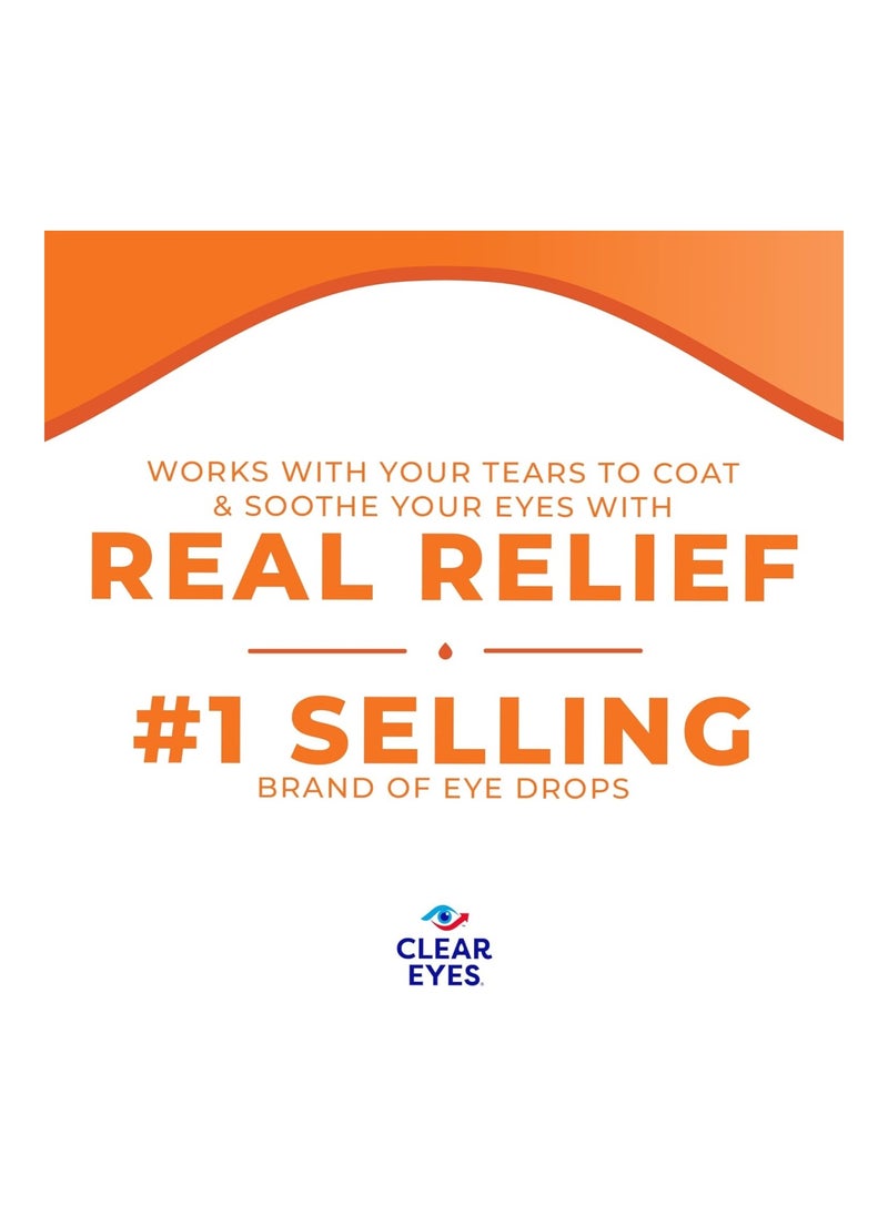 Clear Eyes Natural Tears Lubricant Eye Drops Fl Pack Of 0.5 Ounce - Pack Of 3  - Image 3