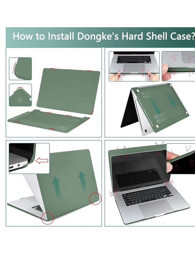 Hard Case Compatible with MacBook Air 13.6 inch 2025 M4 Chip A3240 and 2024 M3 A3113 and 2022 M2 A2681,Midnight Green