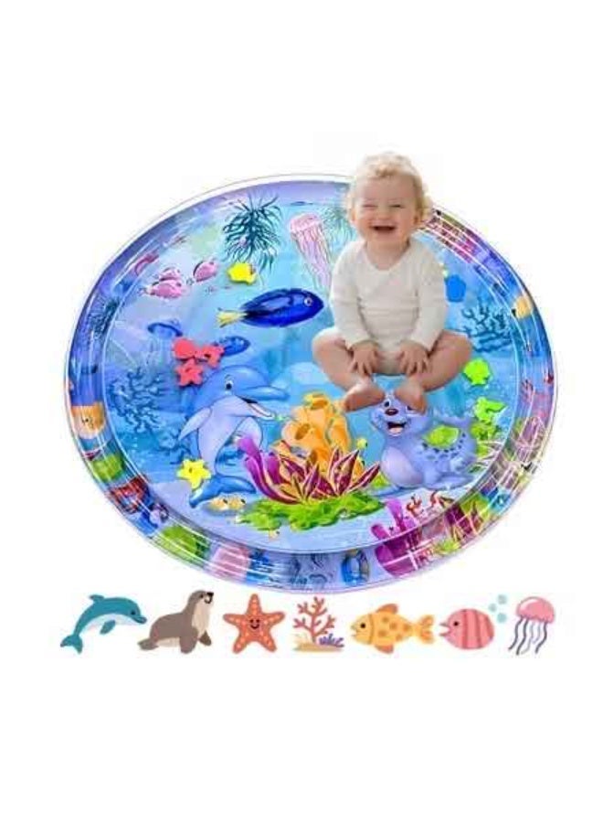 ممز بلانيت سجاده  مائيه الحجم الكبير 100 * 100 سم من ممز بلانيت  ،العاب اطفال حديثي الولاده تساعد علي تقويه عضلات الرقبه و الزحف حتي سن 5 سنوات ، مركز نشاط كبير جدا متعدد المراحل للاطفال والالعاب الحسية، سجاده لعب قابل للنفخ، هدية تحفيز بصري للاولاد والبنات, العاب للاطفال من سن 3 شهور ، العاب للبيبي_ سجاده اطفال ، العاب اطفال - Image 1