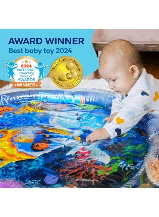 ممز بلانيت سجاده  مائيه الحجم الكبير 100 * 100 سم من ممز بلانيت  ،العاب اطفال حديثي الولاده تساعد علي تقويه عضلات الرقبه و الزحف حتي سن 5 سنوات ، مركز نشاط كبير جدا متعدد المراحل للاطفال والالعاب الحسية، سجاده لعب قابل للنفخ، هدية تحفيز بصري للاولاد والبنات, العاب للاطفال من سن 3 شهور ، العاب للبيبي_ سجاده اطفال ، العاب اطفال - Image 3