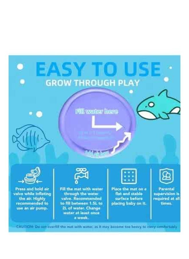 ممز بلانيت سجاده  مائيه الحجم الكبير 100 * 100 سم من ممز بلانيت  ،العاب اطفال حديثي الولاده تساعد علي تقويه عضلات الرقبه و الزحف حتي سن 5 سنوات ، مركز نشاط كبير جدا متعدد المراحل للاطفال والالعاب الحسية، سجاده لعب قابل للنفخ، هدية تحفيز بصري للاولاد والبنات, العاب للاطفال من سن 3 شهور ، العاب للبيبي_ سجاده اطفال ، العاب اطفال - Image 5