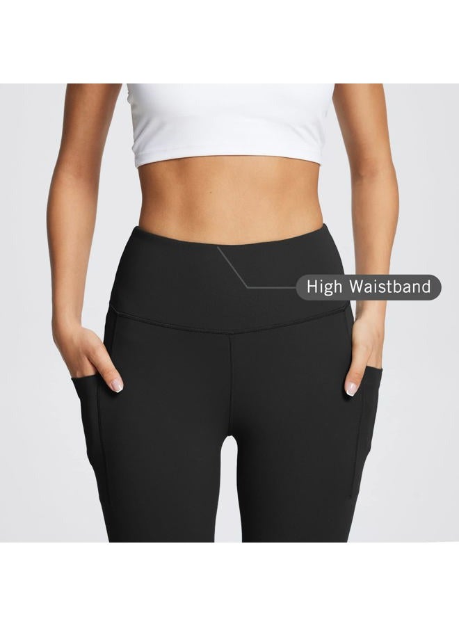 BALEAF Leggings with Pockets for Women Tummy Control Workout High Waisted Athletic Ultra Soft 7/8 Gym Yoga Petite Ankle Pants Black 3XL - Image 4