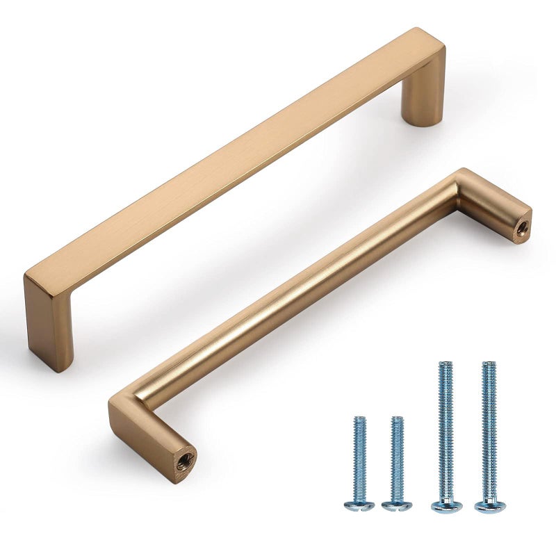 KNOKLOCK 30 Pack 5 Inch(128mm) Cabinet Pulls Square Champagne Bronze Kitchen Cabinet Handles Kitchen Cabinet Hardware Gold Drawer Pulls for Dresser Cupboard Wardrobe - Image 1