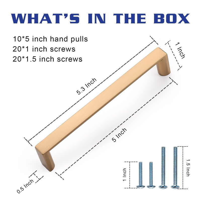 KNOKLOCK 30 Pack 5 Inch(128mm) Cabinet Pulls Square Champagne Bronze Kitchen Cabinet Handles Kitchen Cabinet Hardware Gold Drawer Pulls for Dresser Cupboard Wardrobe - Image 5