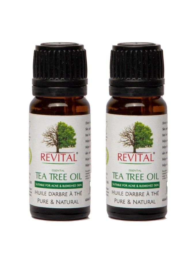 Revital Essential Tea Tree Oil: The Ultimate Natural Remedy for Skin and Holistic Vitality - Rediscover Wellness Through the Essence of Nature with This Pure and Potent Oil | Pack Of 2 (20ML) - Image 1