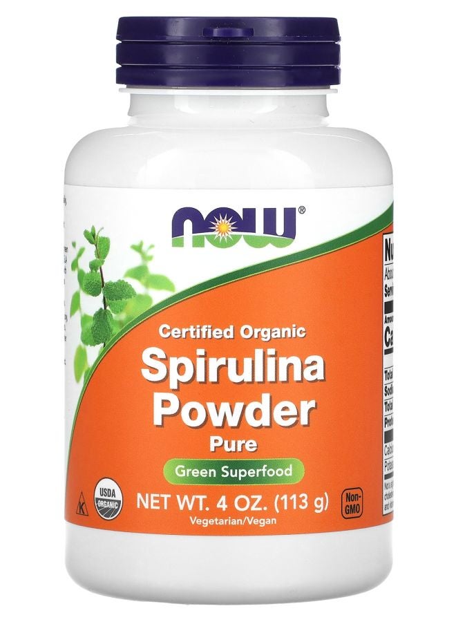 now Certified Organic Spirulina Powder Pure 4 oz (113 g)