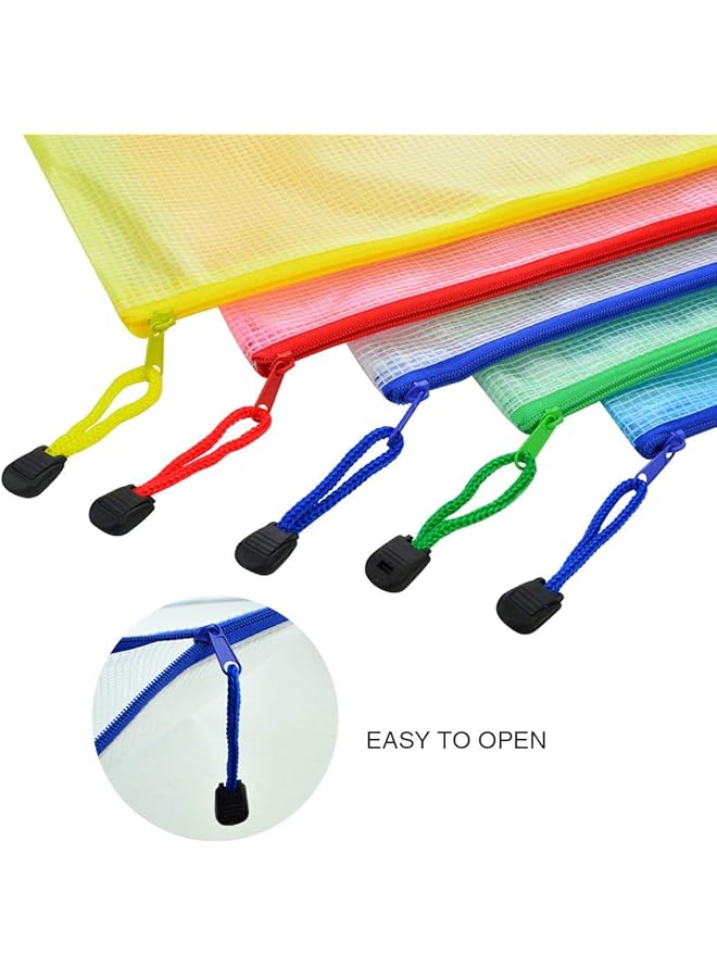 erorex 10 Pcs A4 Zipper File Bags Zippered Waterproof Pvc Pouch Plastic Zip Document Filing Folder 5 Colors  - Image 4