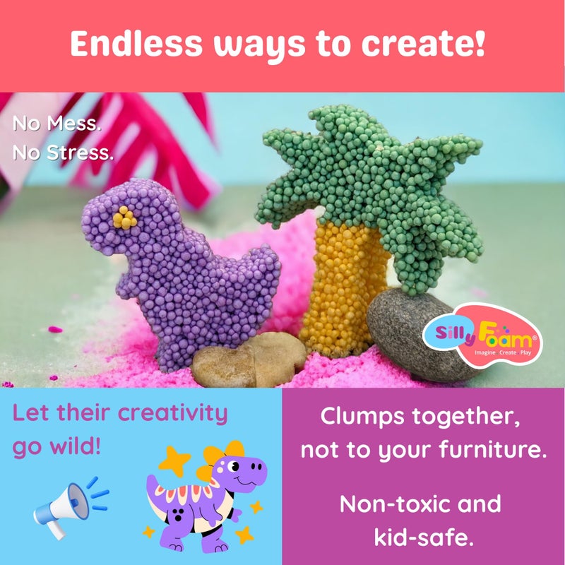 LYRK Collections Silly Foam, Creative Modeling Foam Beads, 1-Pack of 6 Primary Colors, Easy Clean Up, Perfect for Preschool and Kids, Arts & Crafts, Sensory Play, STEM, Travel Toy, Holiday Gifts, Non-Toxic (Age 3+) - Image 3