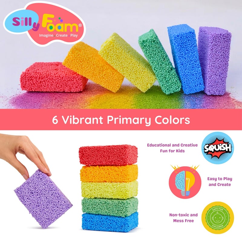 LYRK Collections Silly Foam, Creative Modeling Foam Beads, 1-Pack of 6 Primary Colors, Easy Clean Up, Perfect for Preschool and Kids, Arts & Crafts, Sensory Play, STEM, Travel Toy, Holiday Gifts, Non-Toxic (Age 3+) - Image 2