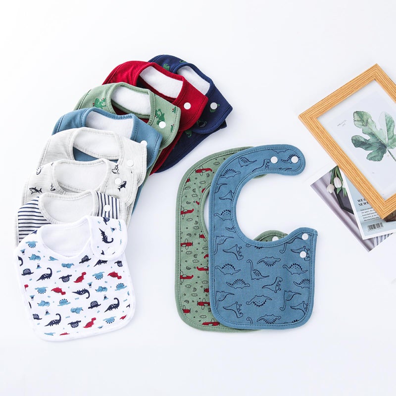 Hakochia Waterproof Baby Bibs Organic Cotton Soft Absorbent Baby Bandana Drool Bibs With Adjustable Snaps for Boys Teething and Drooling 0-36 Months - Image 5