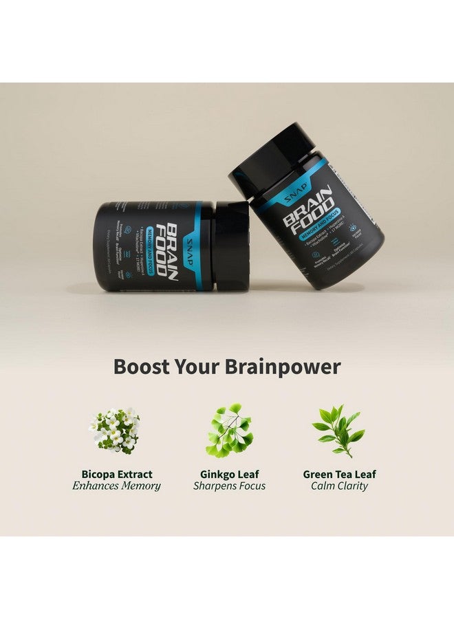 Snap Supplements Brain Booster Nootropics Supplement for Memory, Focus & Clarity, Bacopa Extract, Ginkgo Biloba, 60 Capsules - Image 2